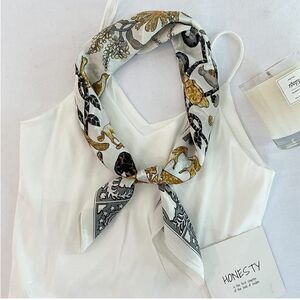 White Animals Silky Scarf 